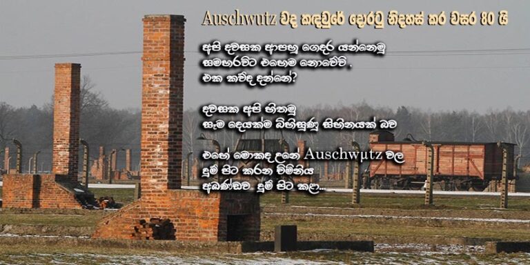 අවුස්විට්ස් (Auschwitz) වද කඳවුරේ දොරටු නිදහස් කර වසර 80 යි